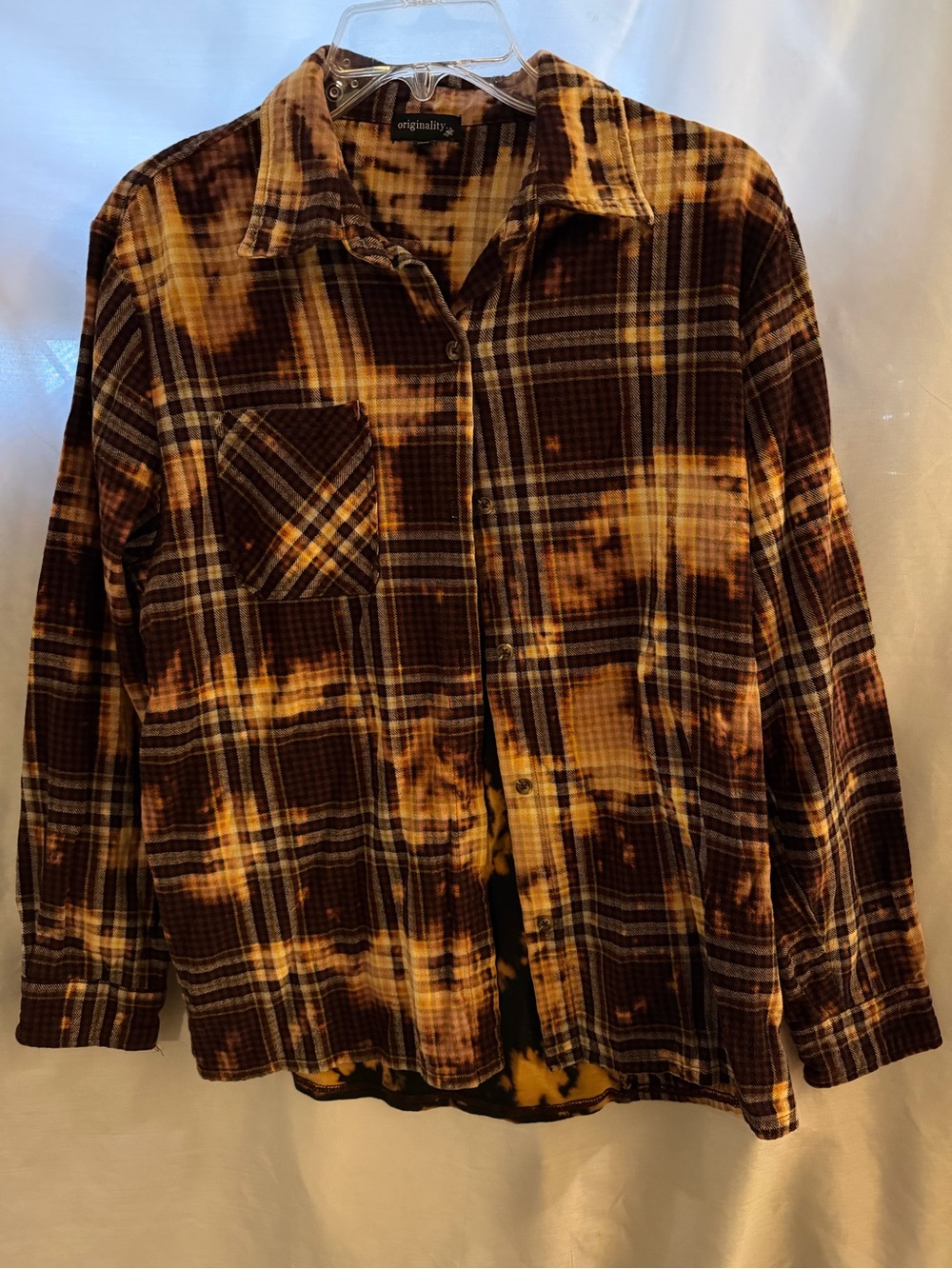 L L Land Creative Co Nashville Motorcycle Bleached Flannel Shirt Women’s S